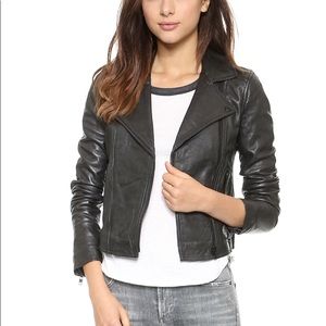 Madewell perfect leather Moto jacket true black, size XS